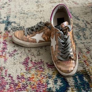 Golden Goose Silver Mirror & Fuchsia Sneaker